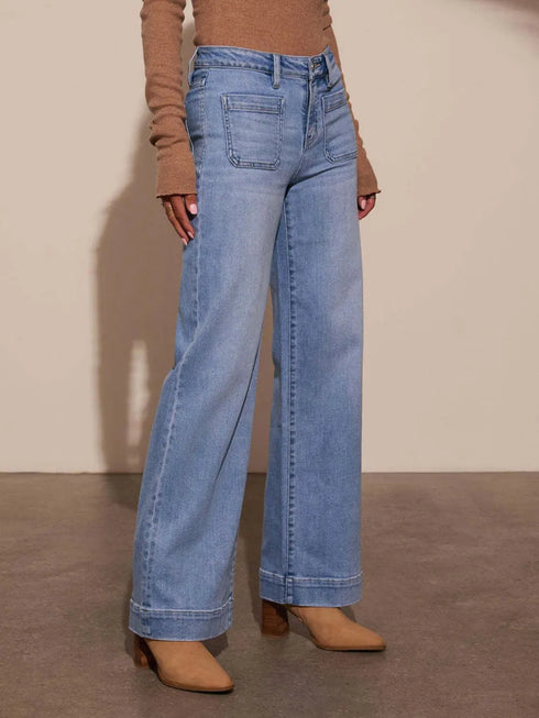 'Luna' Wide Leg Jeans - Celes Fashion